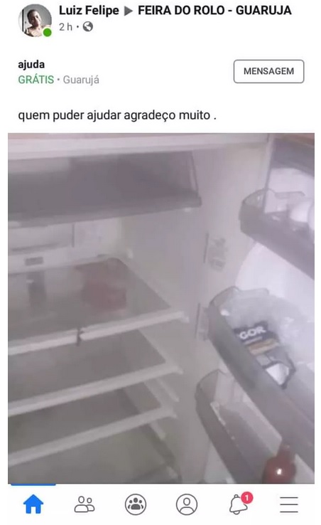 Jovem de 12 anos fez postagem em grupo de anúncio de vendas e comoveu internautas em Guarujá, SP — Foto: Reprodução/Facebook