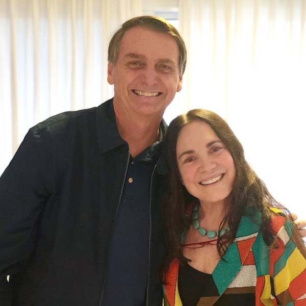Jair Bolsonaro e Regina Duarte (Twitter)