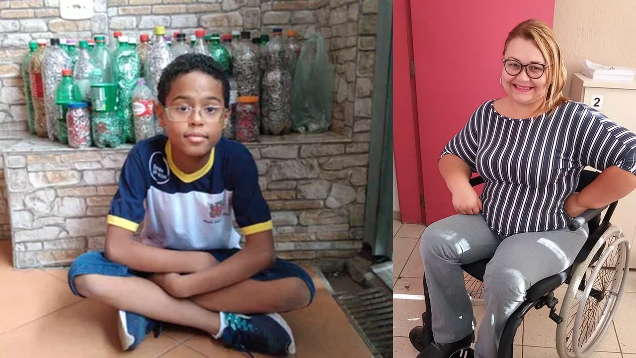 Menino de 10 anos faz campanha por cadeira de rodas motorizada para professora