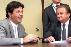 Ministro da Saúde Luiz Henrique Mandetta e Deputado Federal Miguel Lombardi
