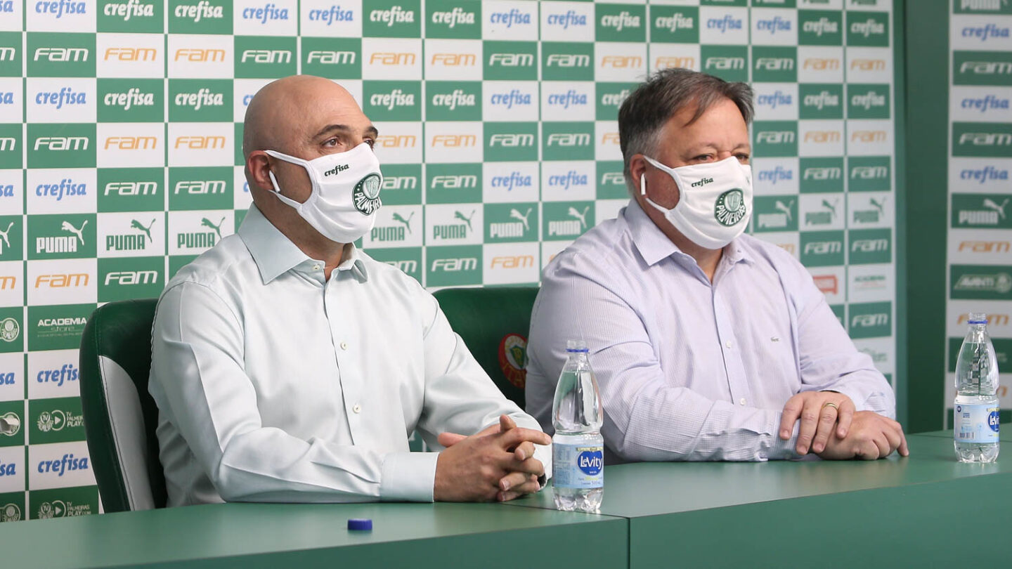 O presidente do Palmeiras, Maurício Galliote, e o diretor de futebol, Anderson Barros. Foto: César Grecco/SE Palmeiras