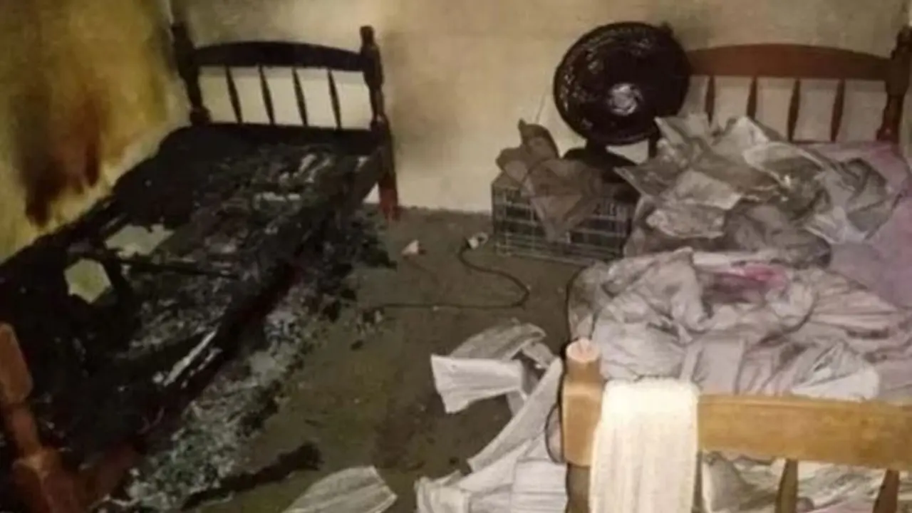 As duas foram intoxicadas com a fumaça. O incêndio teria começado depois de um curto-circulo no ventilador no quarto das meninas.