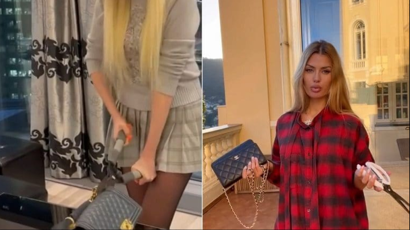 Influencers russas destroem bolsas Chanel em protesto à proibição da marca no país