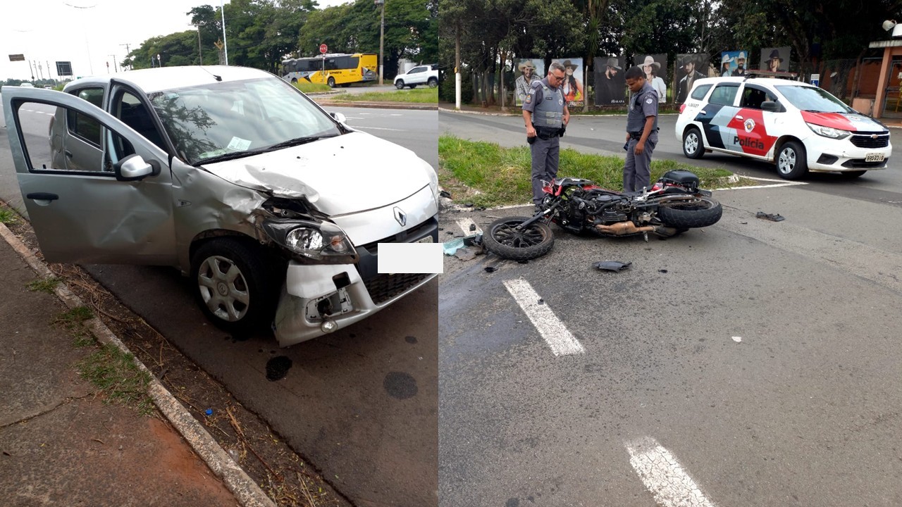 Motociclista fica ferido após ser atingido por carro na Av. Major José Levi Sobrinho
