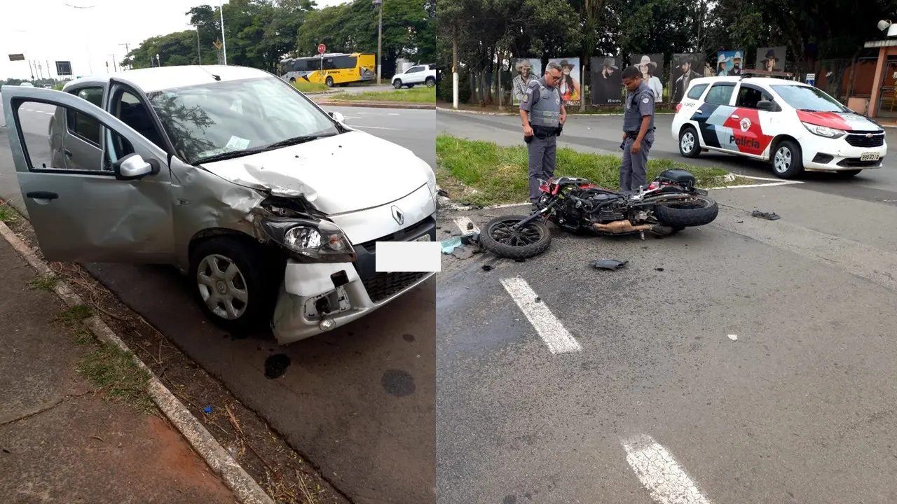 Motociclista fica ferido após ser atingido por carro na Av. Major José Levi Sobrinho