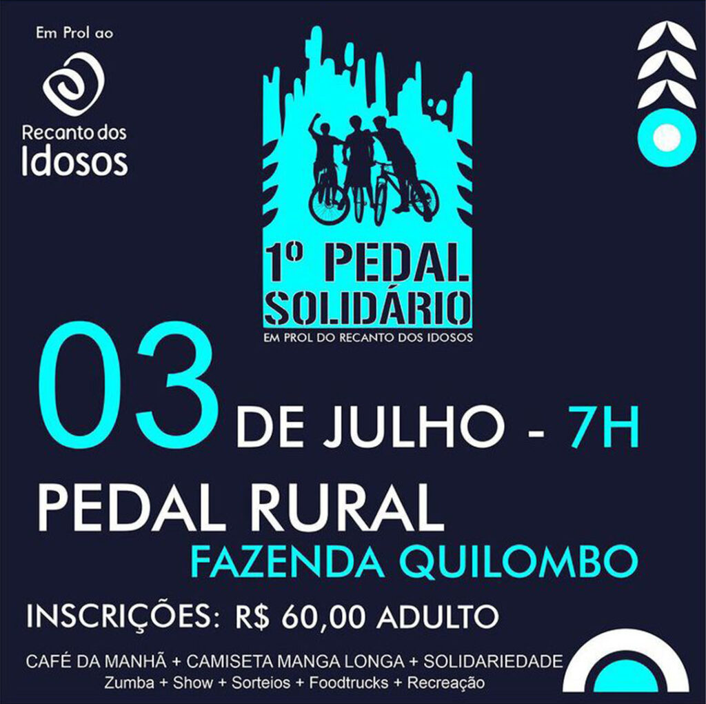 1º Pedal Solidário será realizado em julho na Fazenda Quilombo, em Limeira