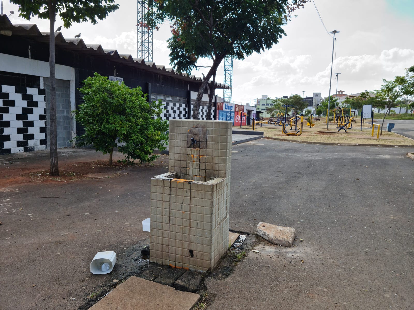 A Guarda Civil Municipal (GCM) deteve hoje (10) um homem, de 23 anos, que tomava banho, sem roupas, em um bebedouro de um espaço público, no entorno do Estádio Major José Levy Sobrinho (Limeirão)