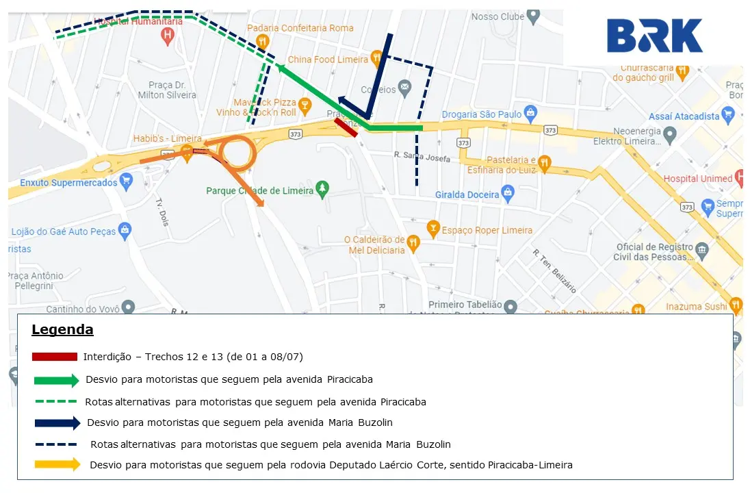 Rotatória Três Avenidas será interditada a partir de sexta-feira, 1º de julho, para obras de implantação da nova adutora de água potável Mercedes-Gino