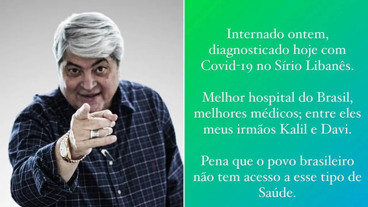 Datena é internado com Covid-19