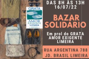 Grupo Amor Exigente realiza bazar neste sábado (16)