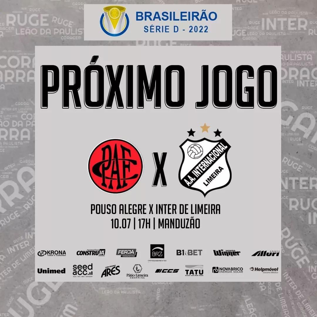 Inter de Limeira tem partida definitiva neste domingo (10) contra o Pouso Alegre FC