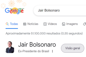 Google atualiza cargo de Bolsonaro