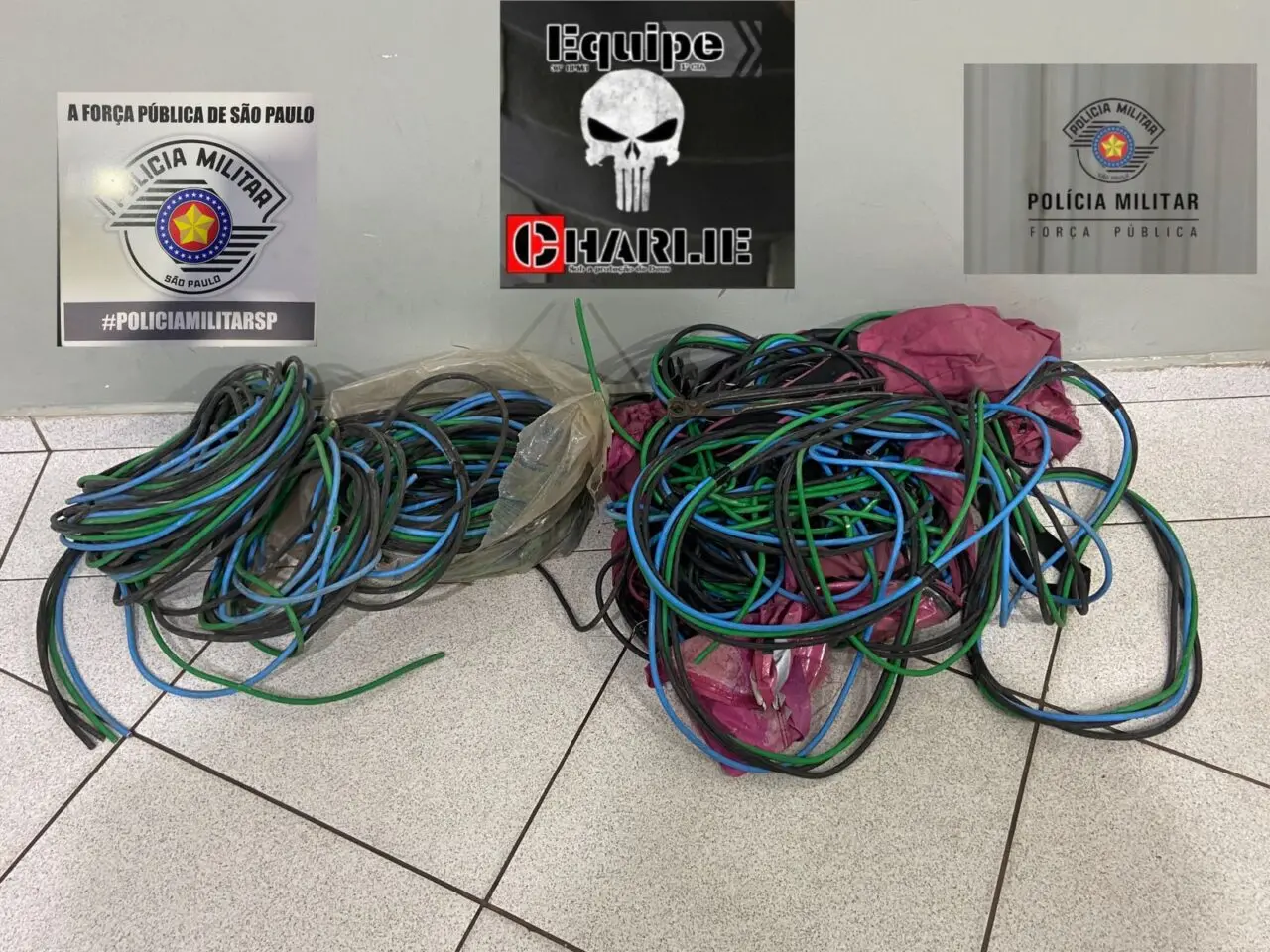 Homem é preso com 50 kg de fiação furtada, em Limeira