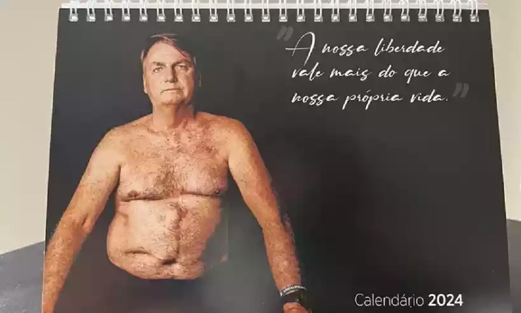 Eduardo lança calendário de Bolsonaro sem camisa