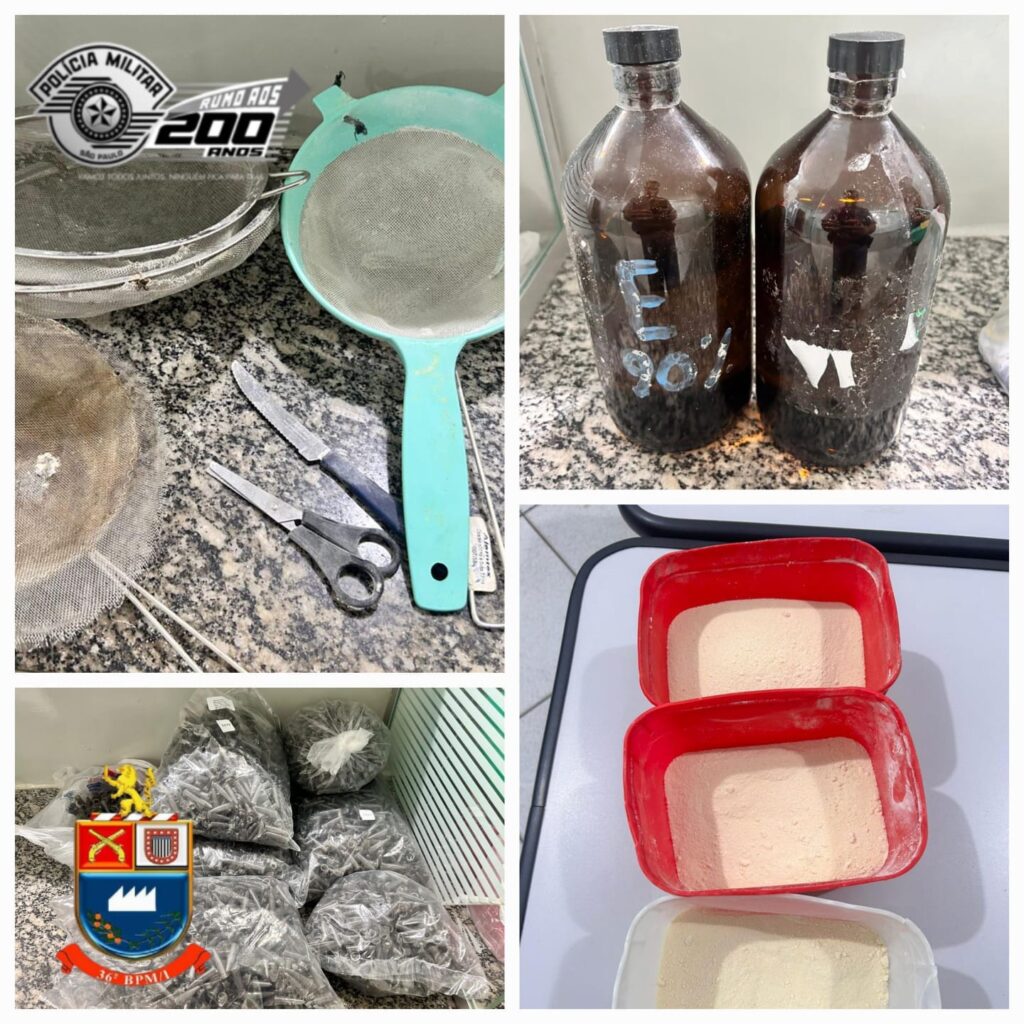PM desmantela refinaria de drogas no Vista Alegre, em Limeira