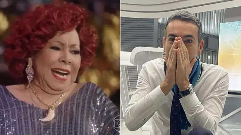 Após ter pernas elogiadas por Alcione, Cesar Tralli agradece à cantora