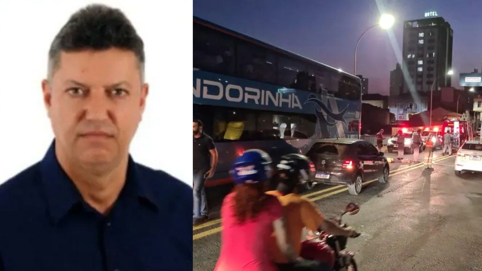 Motociclista colidiu em carro sendo jogado embaixo de ônibus, em Limeira