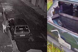 Carro é abandonado e vandalizado após ser furtado no São Roque