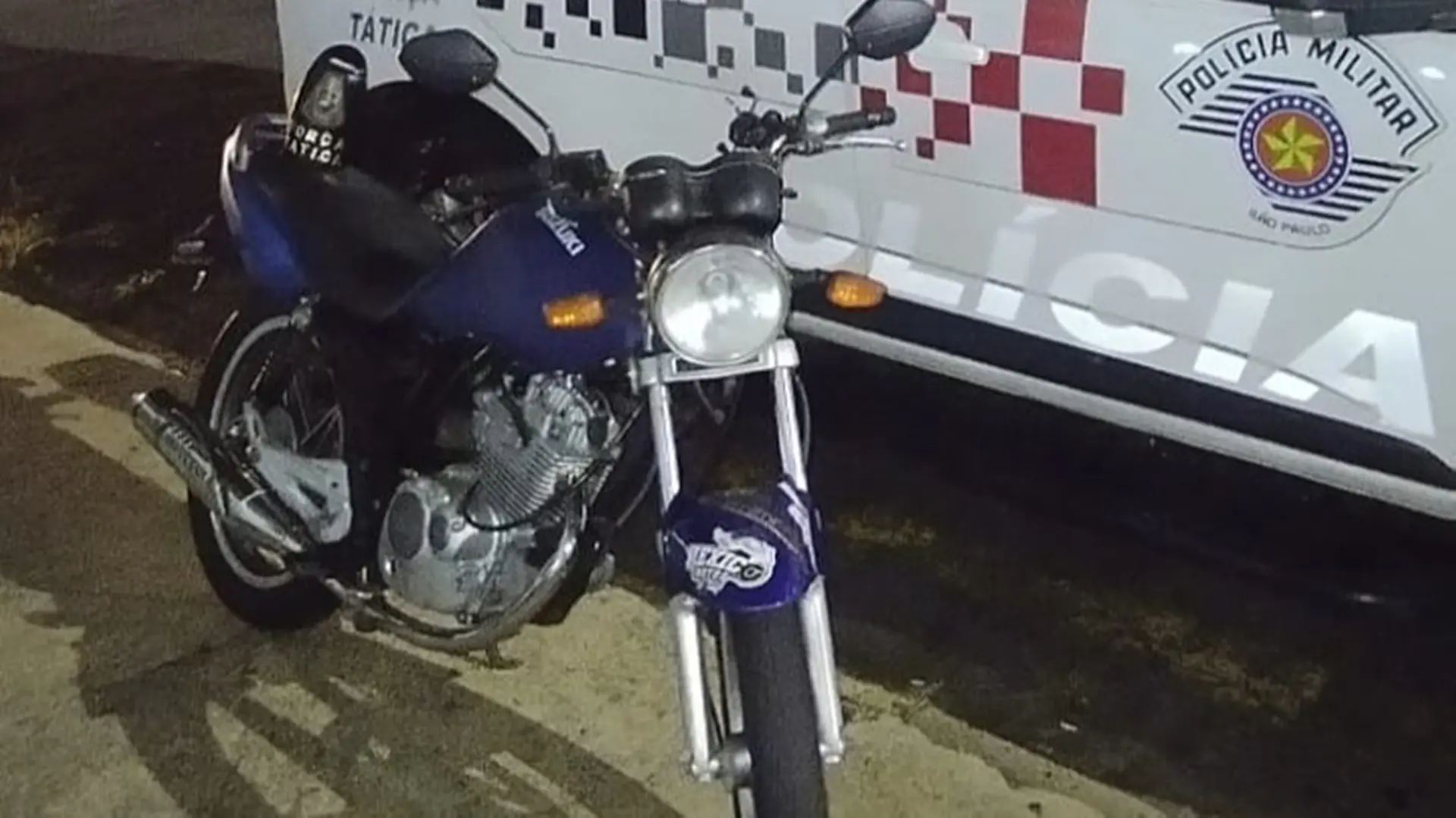 Moto roubada em Guarulhos é recuperada pela PM, em Limeira