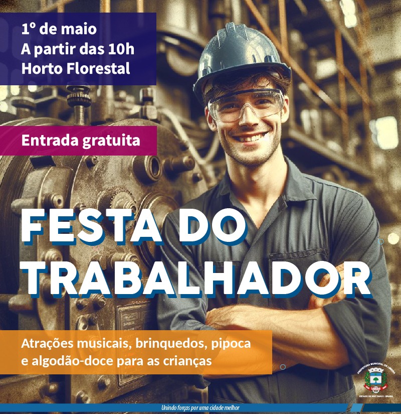 Festa do Trabalhador acontece na próxima semana, no Horto Florestal