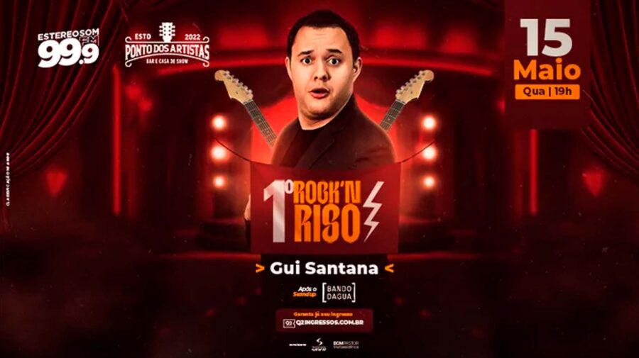 1º Rock’n Riso tem show de Gui Santana no Ponto dos Artistas, em Limeira