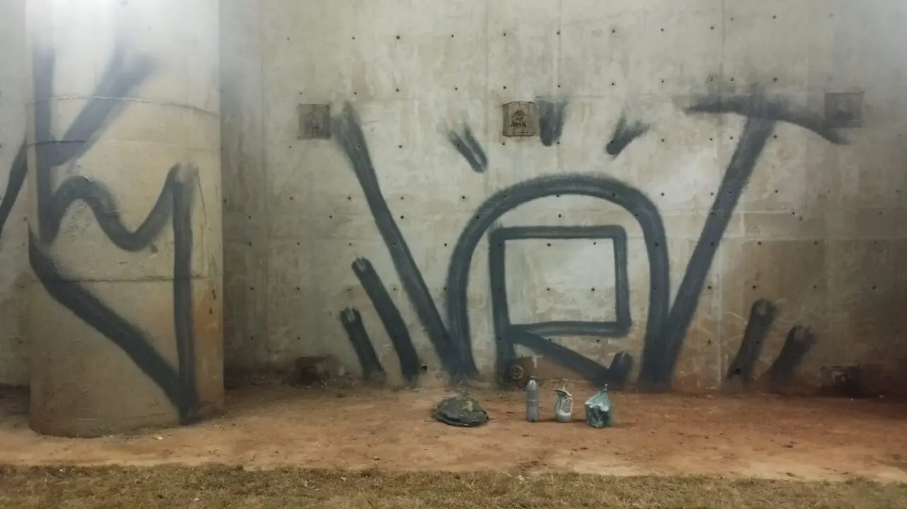 GCM detém dois homens pichando viaduto Paulo Natal