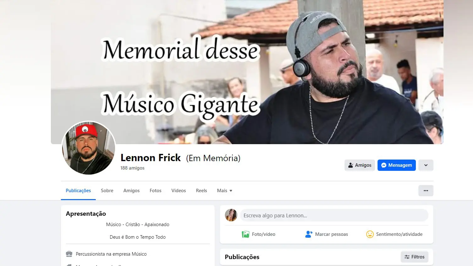 Mãe de Paul Lennon cria páginas nas redes sociais em homenagem ao filho