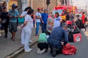 Acidente entre motos deixa duas pessoas feridas no Centro de Limeira