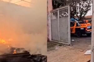 Incêndio atinge antiga fábrica dos carrinhos Rossi, em Limeira