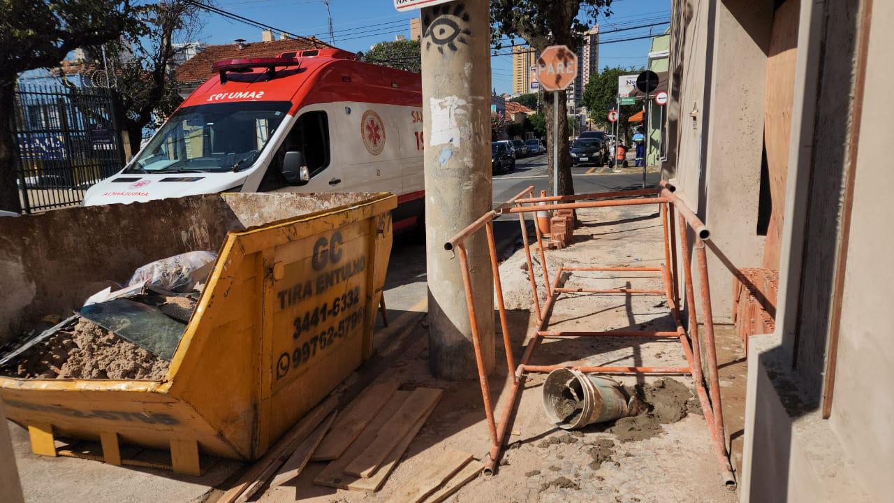 Trabalhador cai de andaime e é socorrido no Centro de Limeira 