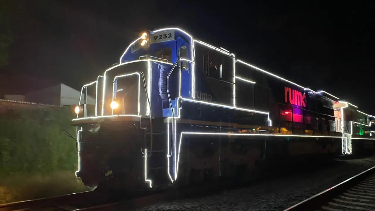 Trem iluminado da Rumo passa em Limeira dia 15
