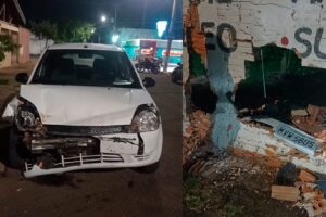 Condutor atinge muro e abandona veículo no Ouro Verde, em Limeira