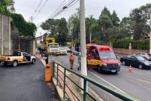 Motociclista fica ferido após acidente entre motos na Av. Lauro Corrêa