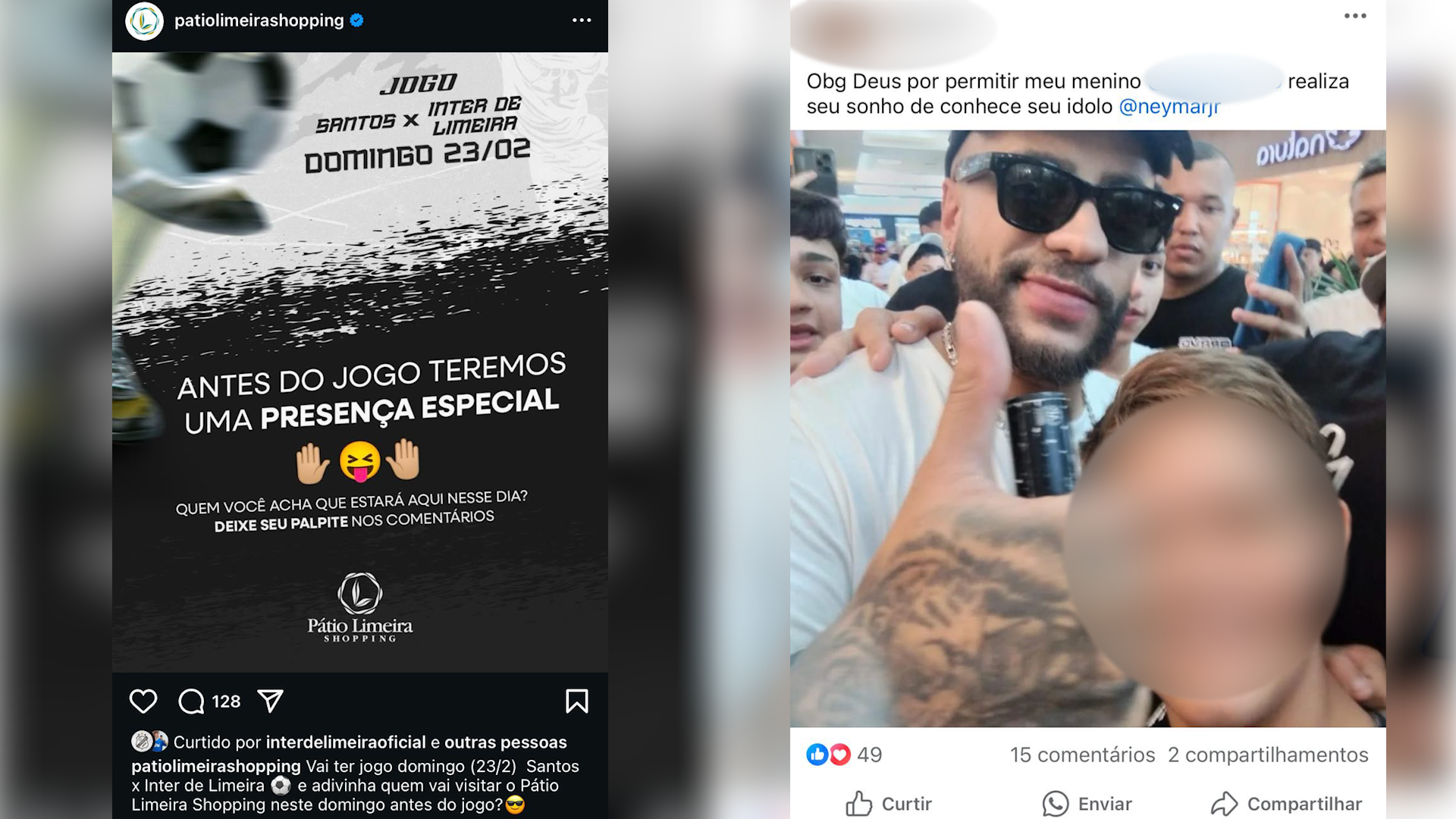 Sósia de Neymar visita shopping de Limeira e causa confusão em torcedores