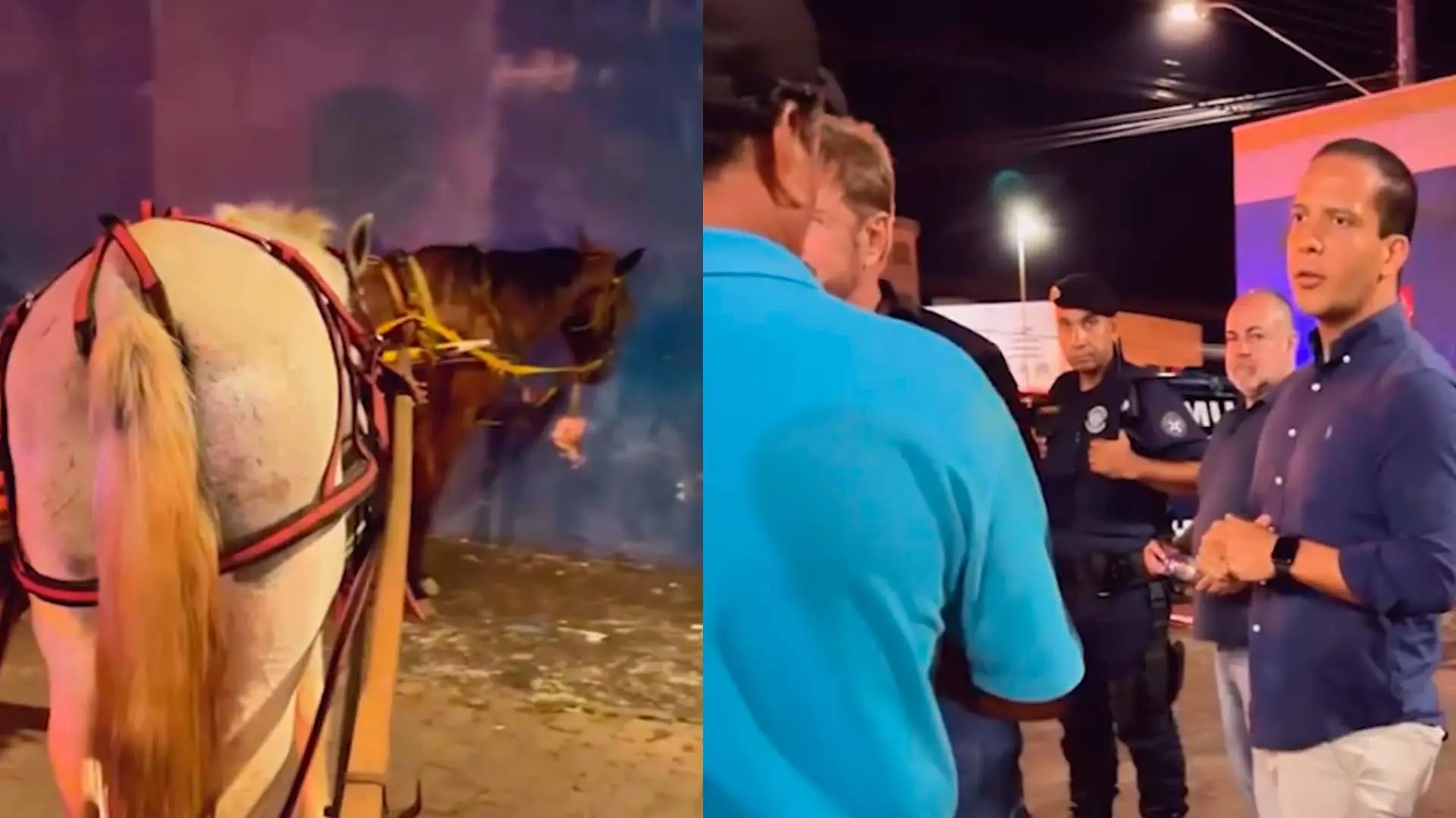 Prefeito participa de abordagem e apreende charretes e cavalos por maus-tratos