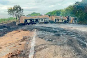 Caminhoneiro fica preso às ferragens e morre carbonizado em acidente na Limeira-Cosmópolis