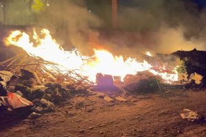 Incêndio de grandes proporções atinge área de descarte de lixo no Royal Palm, em Limeira