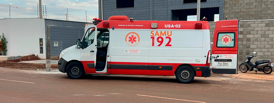 Pintor cai de aproximadamente 8 metros e é socorrido pelo Samu, em Limeira