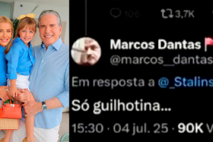 Guilhotina Professor da UFRJ ataca filha de 5 anos de Roberto Justus e Ana Paula Siebert
