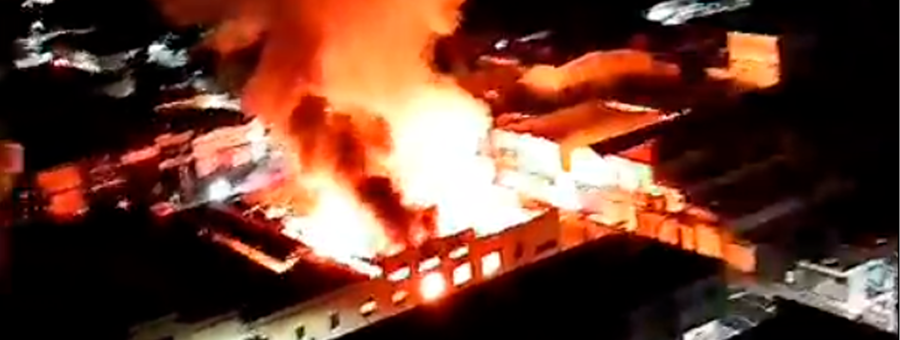 Incêndio destrói parte do Mercado Municipal de Piracicaba
