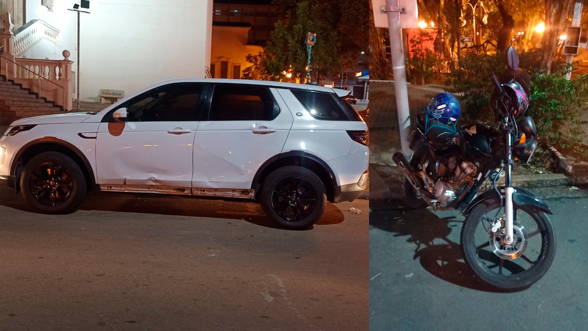 Motociclista avança semáforo, bate em Land Rover e diz que bebeu um litrão e duas Romarinhos