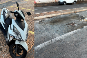 Motociclista fica ferida ao passar em buraco e cair na Av. Laranjeiras