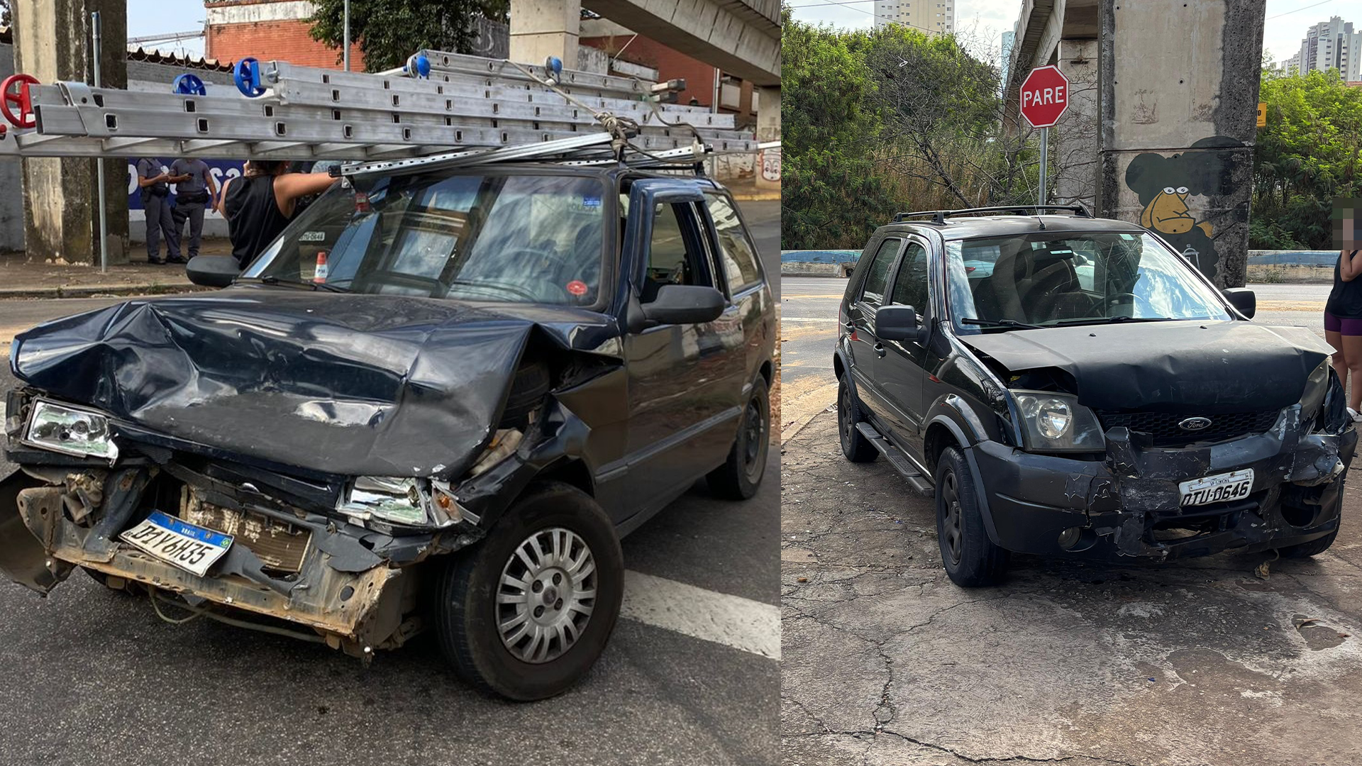 Homem fica ferido após acidente entre dois veículos na Marginal Tatu, em Limeira