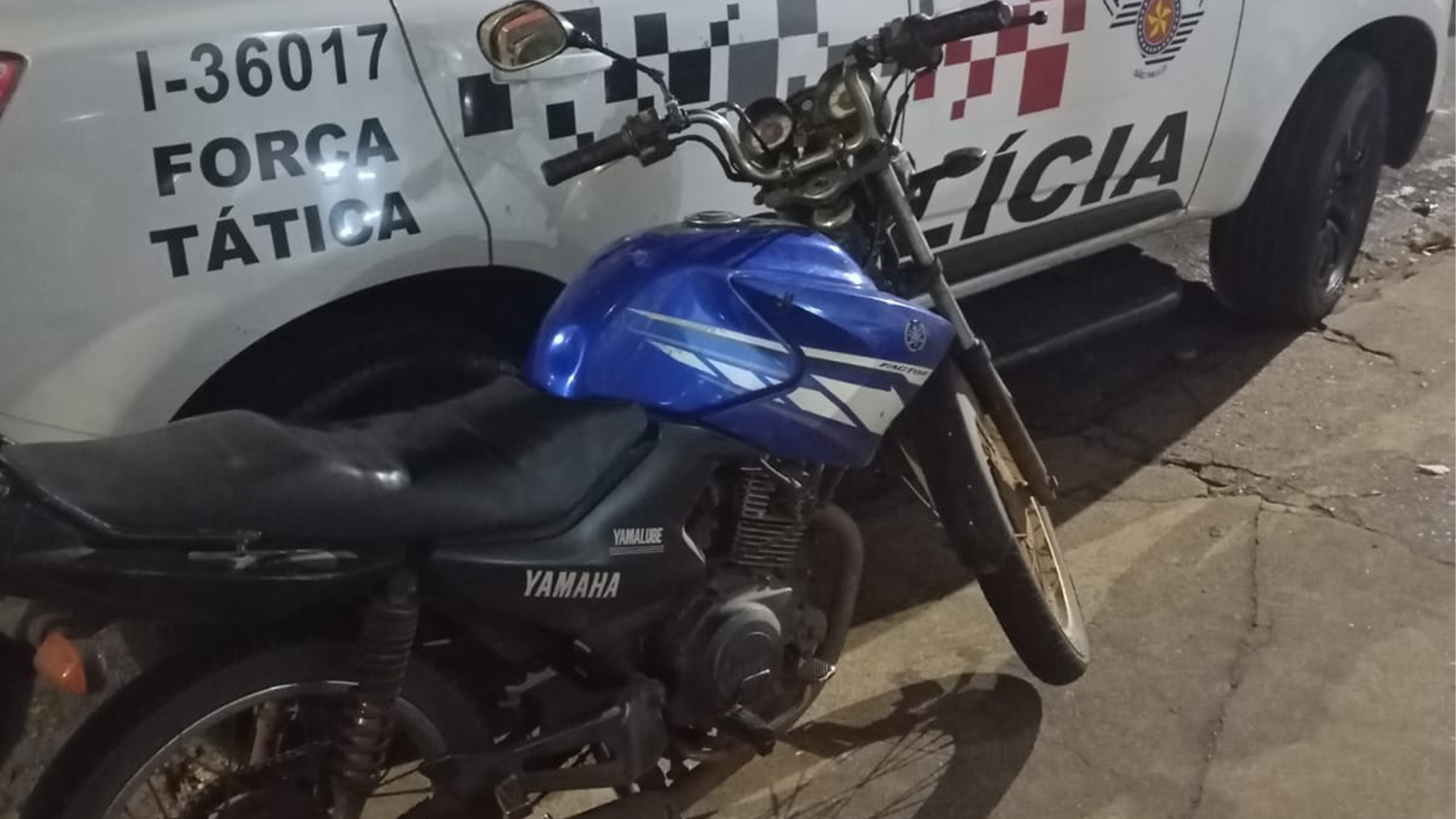Moto com placa adulterada é apreendida no Nossa Senhora das Dores, em Limeira