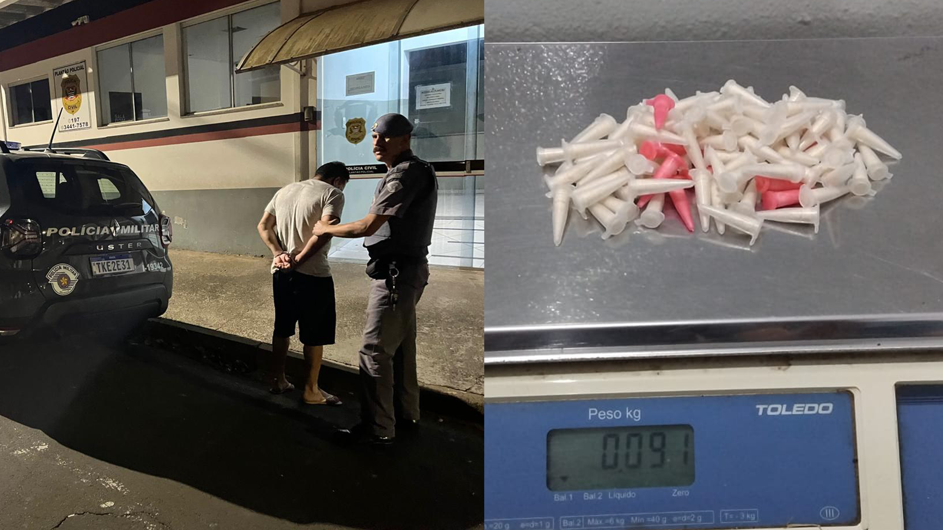 Homem é preso com mais de 100 porções de cocaína em Engenheiro Coelho