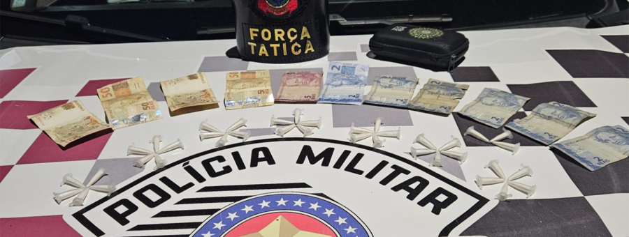 Jovem é preso com cocaína e dinheiro em ação da Força Tática no Jd. Boa Esperança