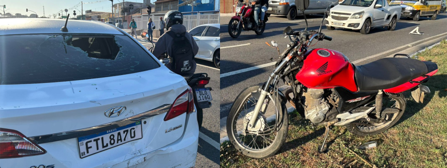 Motociclista fica ferido após bater na traseira de carro no Anel Viário, em Limeira