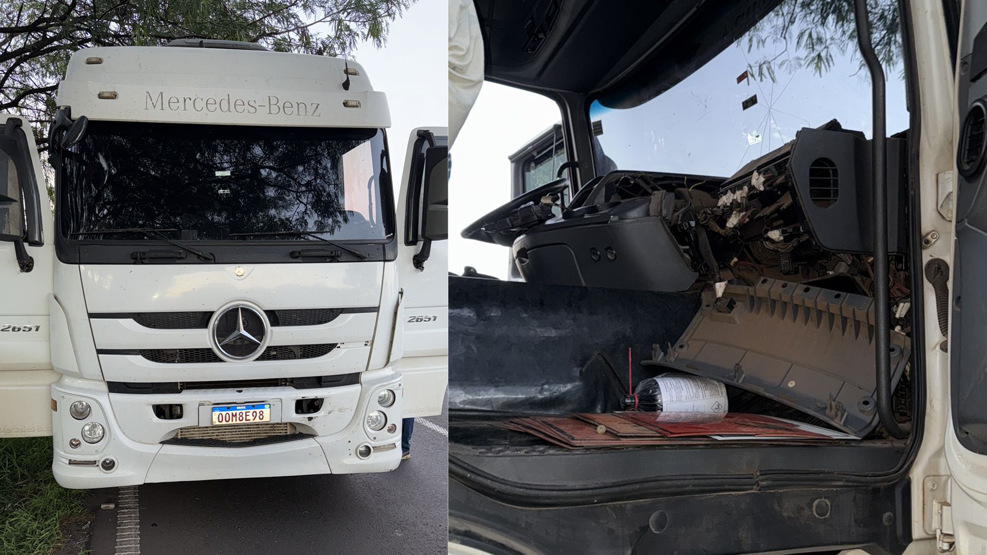 Caminhão abandonado interdita saída do Jd. Santa Adélia, em Limeira