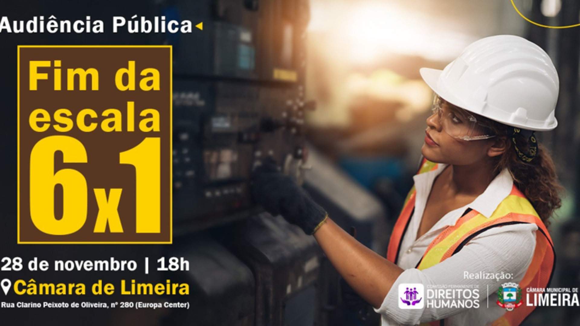 Encontro discute fim da escala 6x1 em audiência pública na Câmara de Limeira