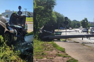 Motorista derruba três postes em acidente no Anel Viário, em Limeira